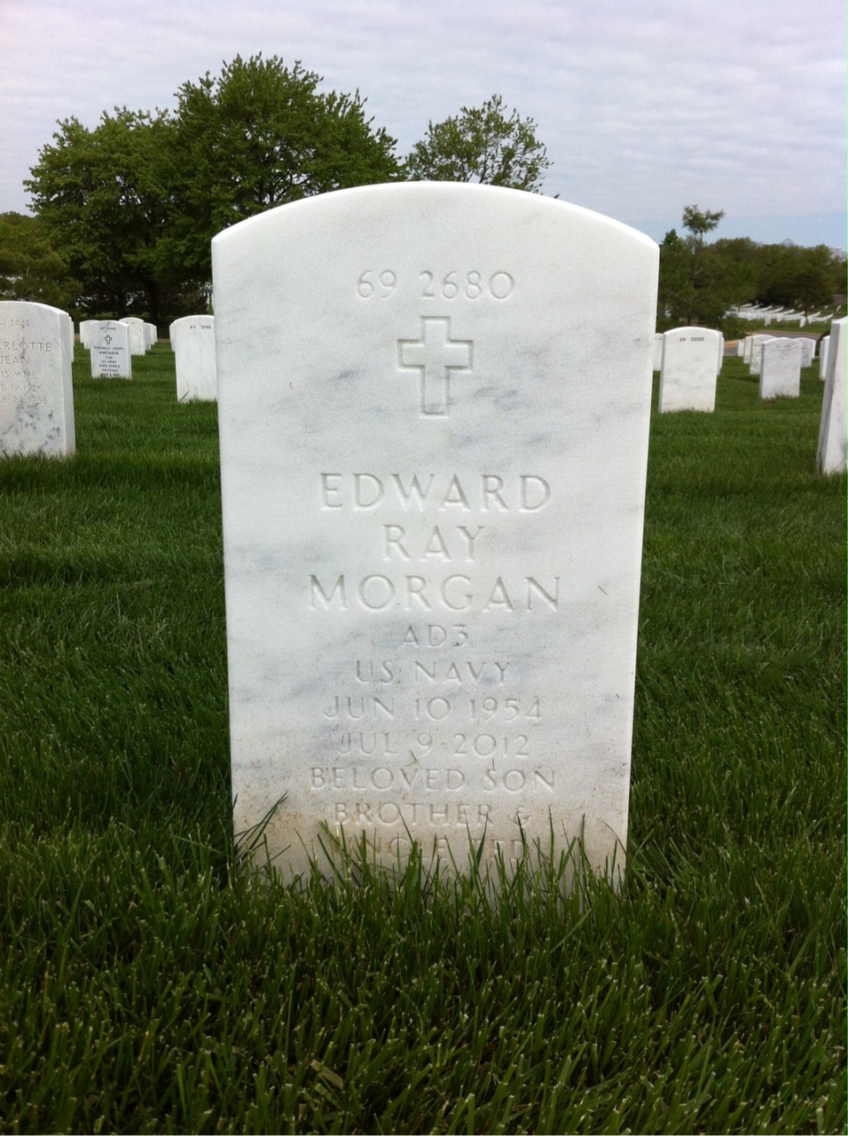 Back of headstone — Edward Morgan