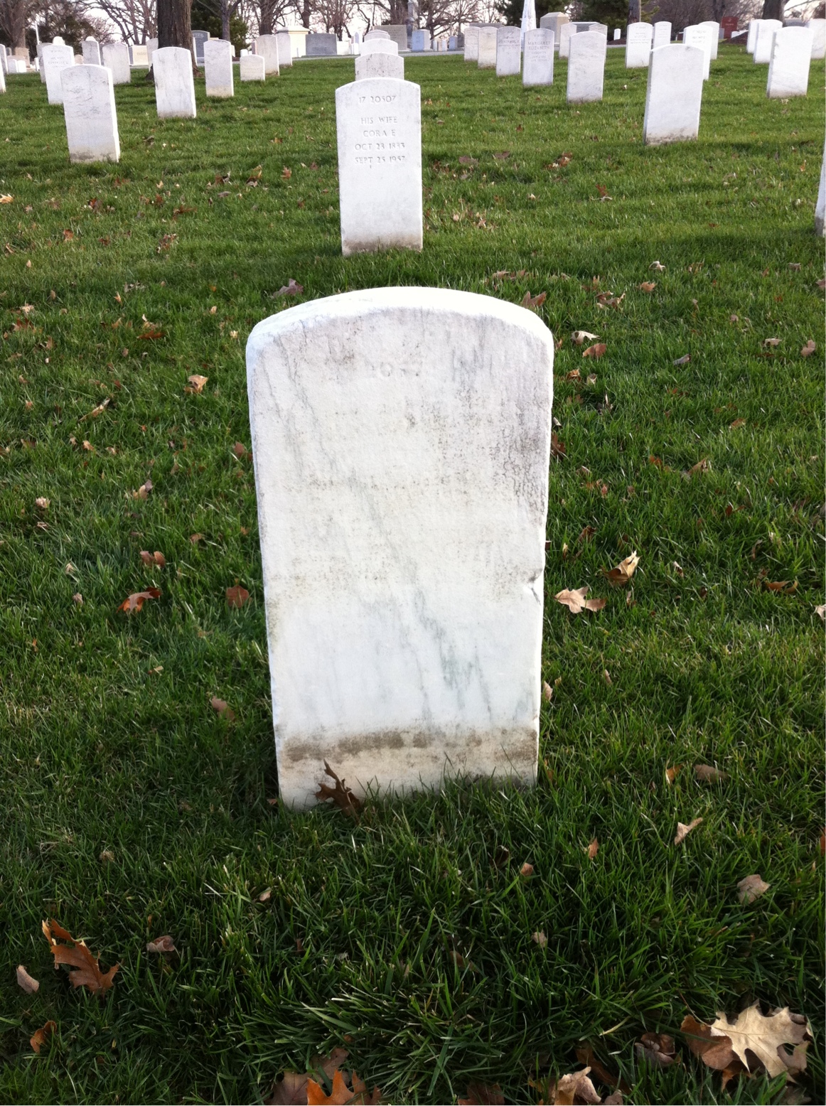 Back of headstone — Sam Montgomery