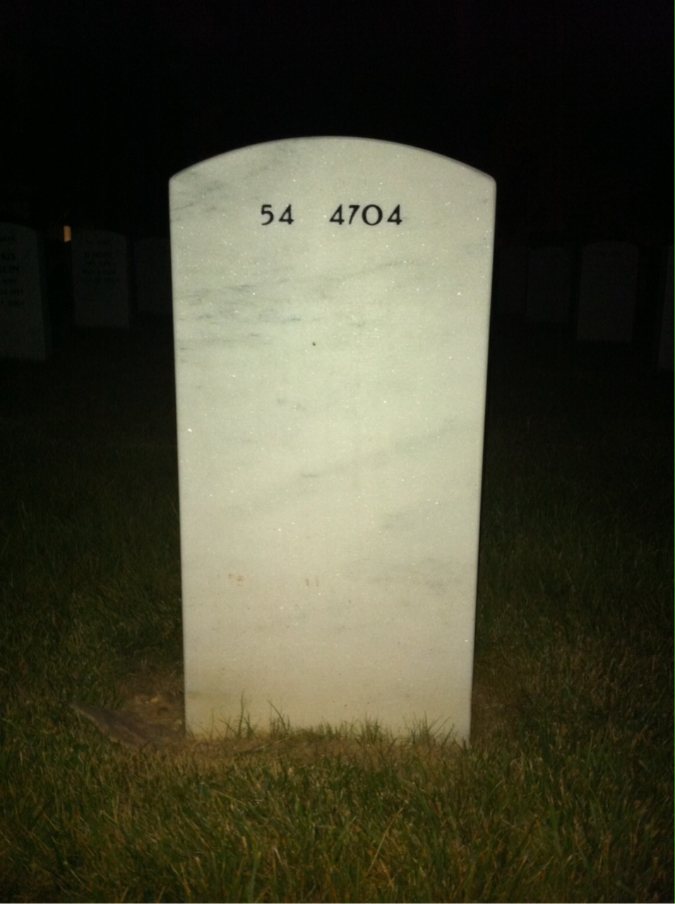 Back of headstone — Leslie Dean Gibson