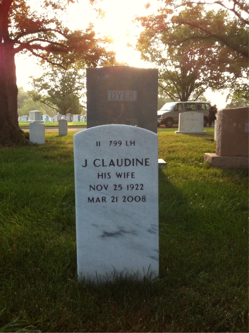Back of headstone — John Norris
