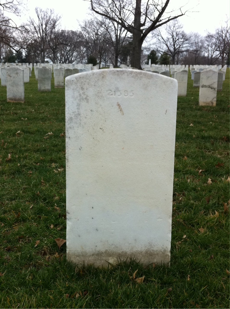 Back of headstone — John Cox