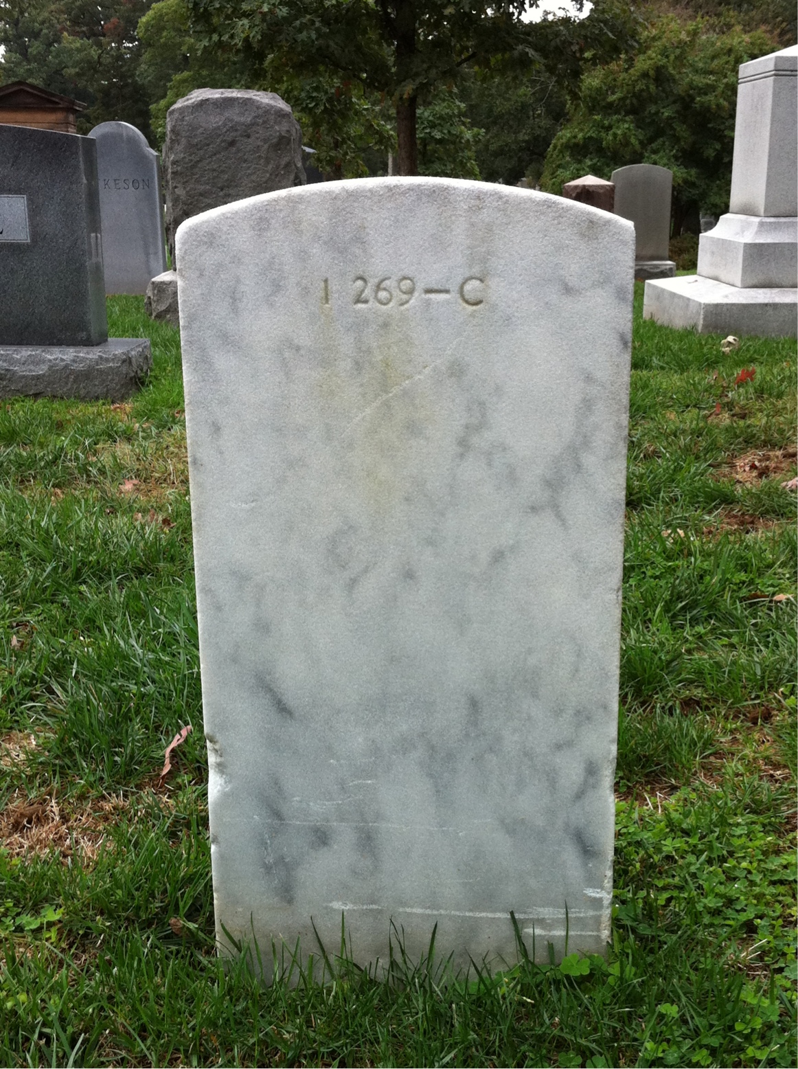 Back of headstone — Charles Ball