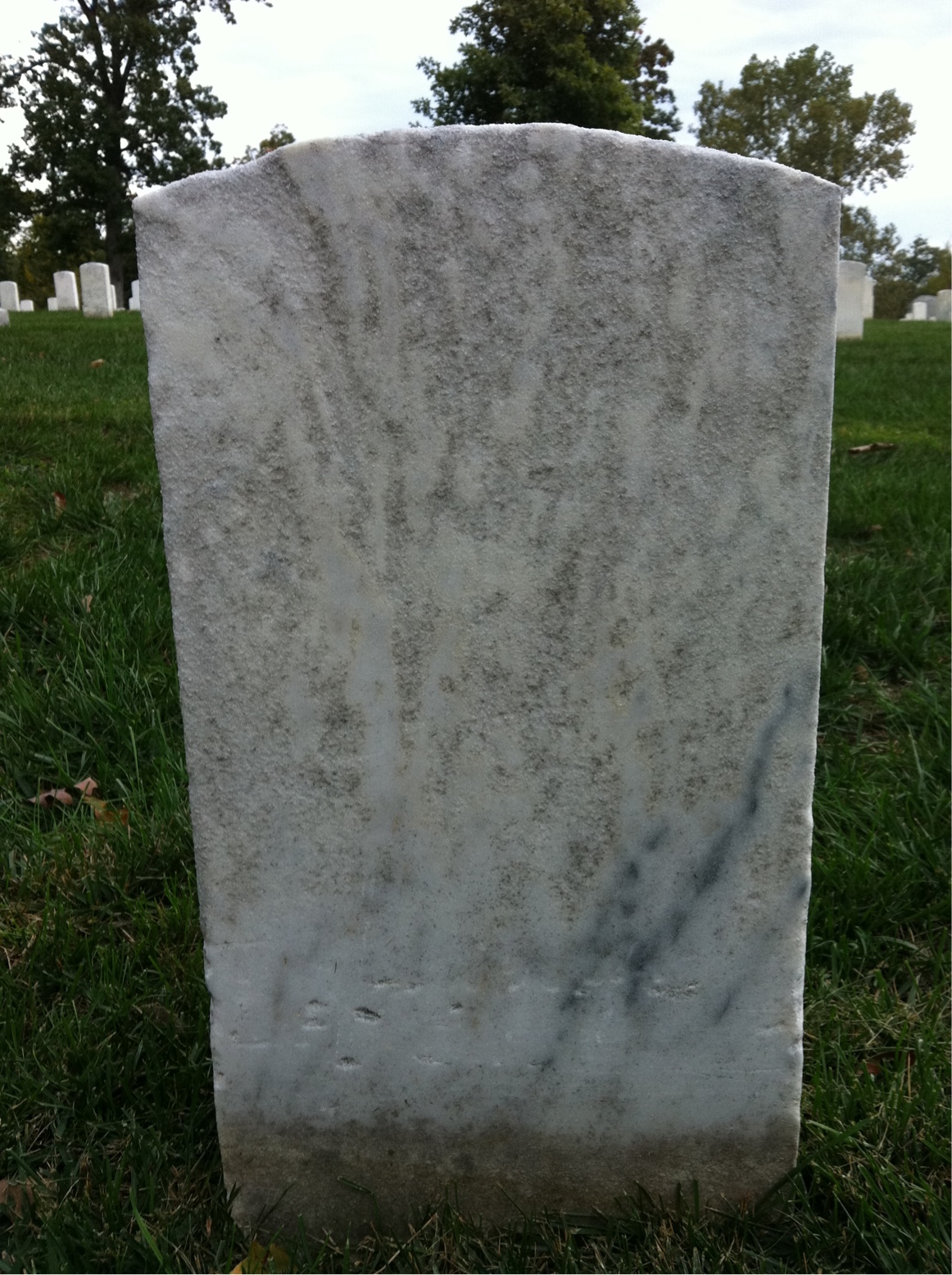Back of headstone — Thomas Moran
