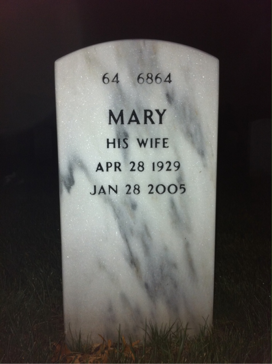 Back of headstone — Harold Browning
