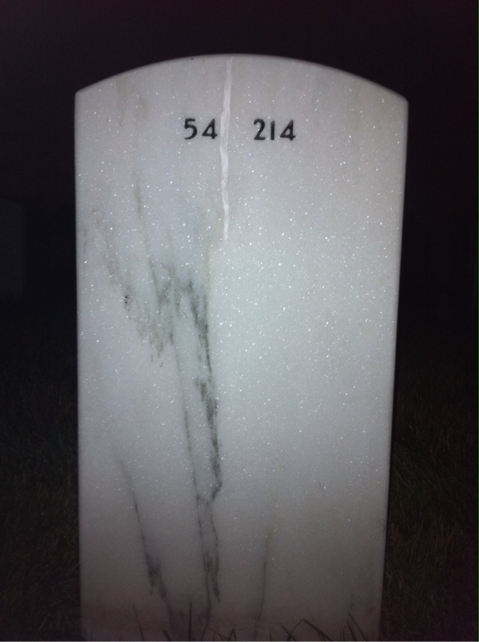 Back of headstone — Grant Call