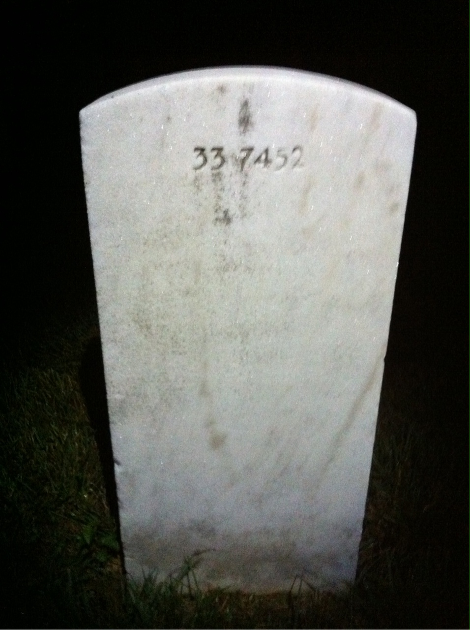 Back of headstone — Reginald Amerman