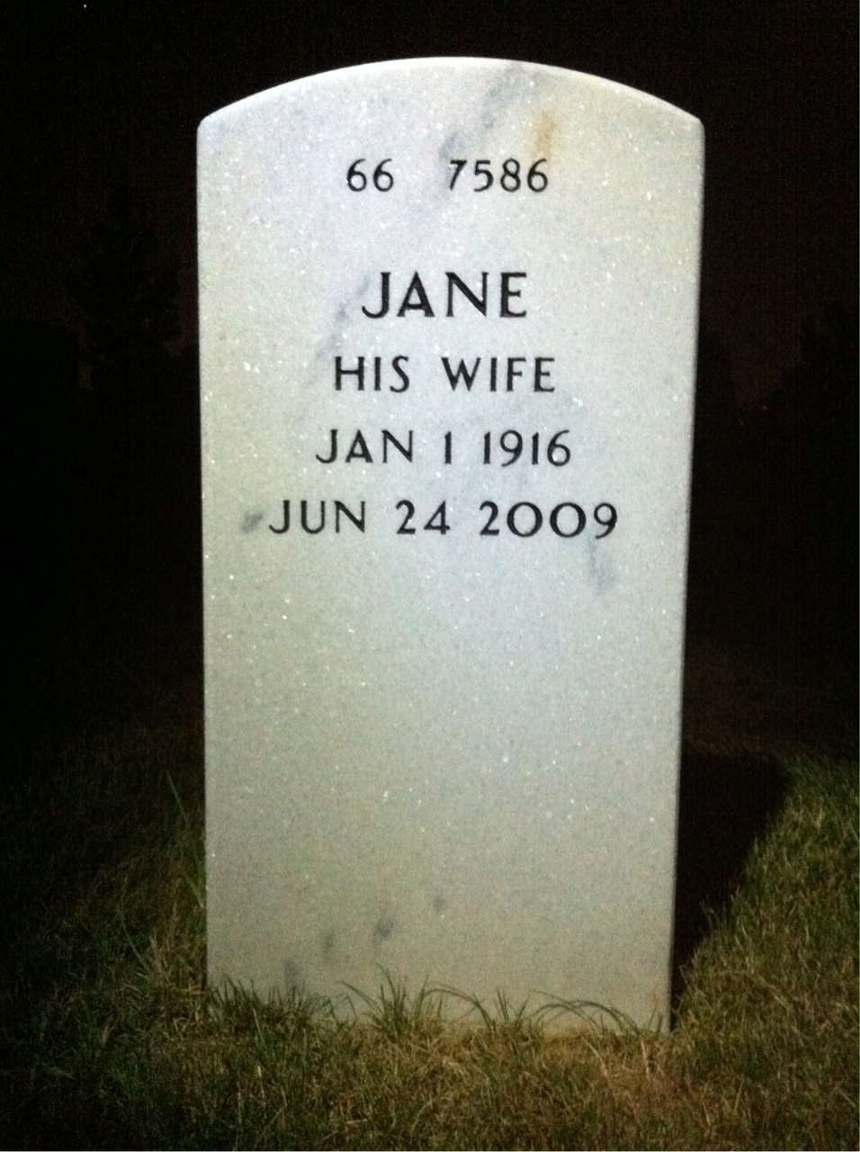 Back of headstone — Maynard Eicher