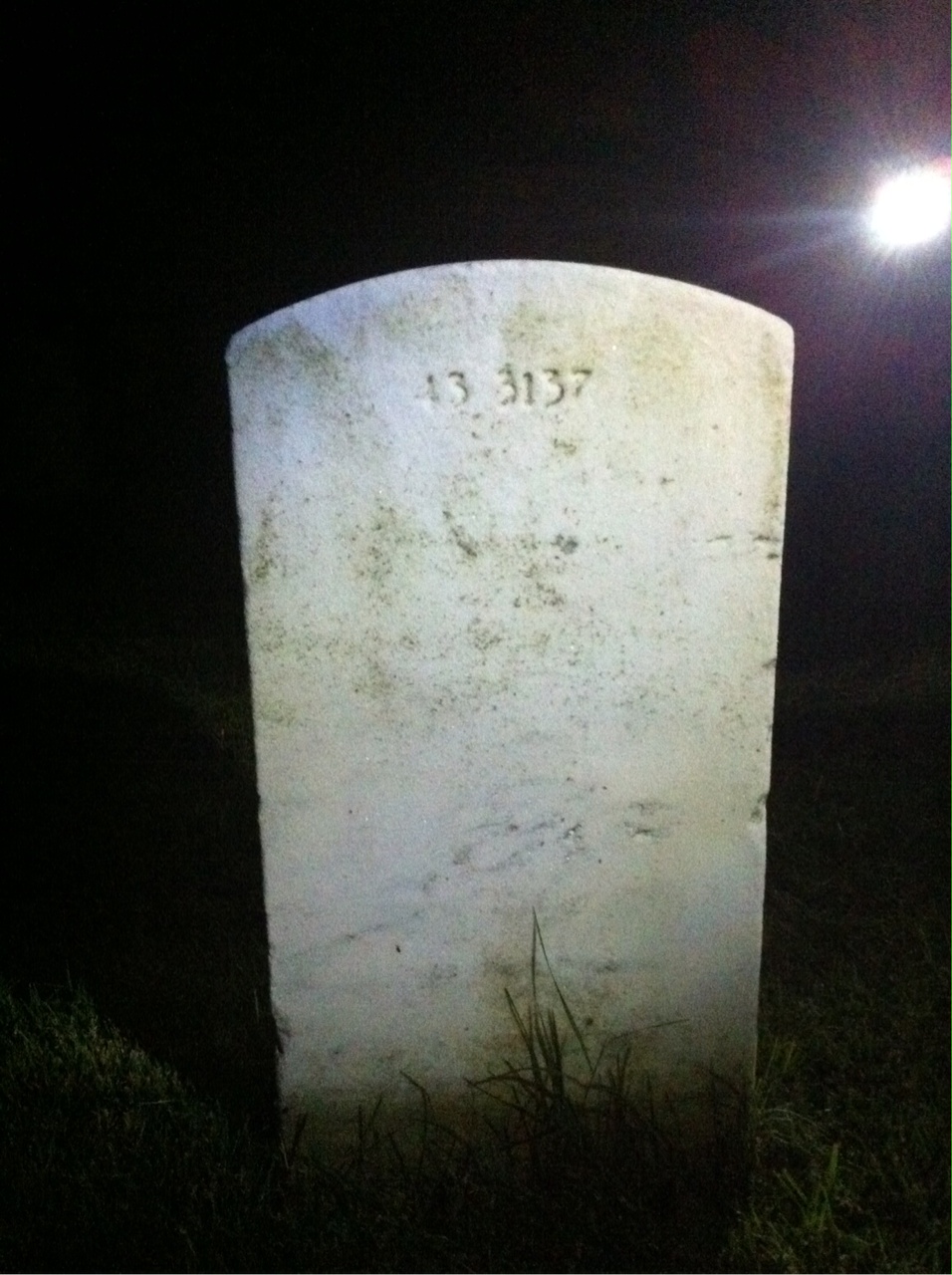 Back of headstone — Fred Mills