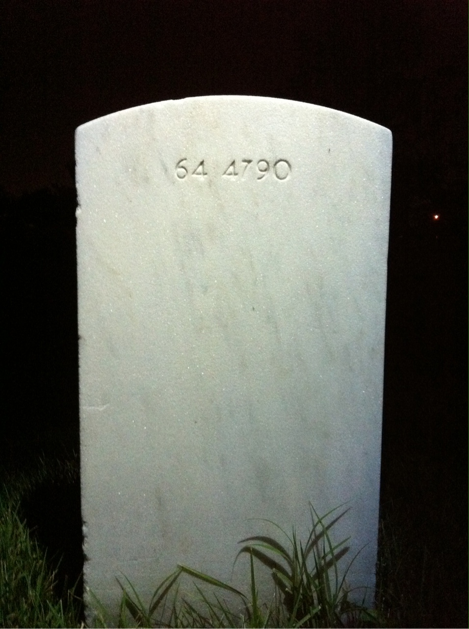 Back of headstone — James Bogner