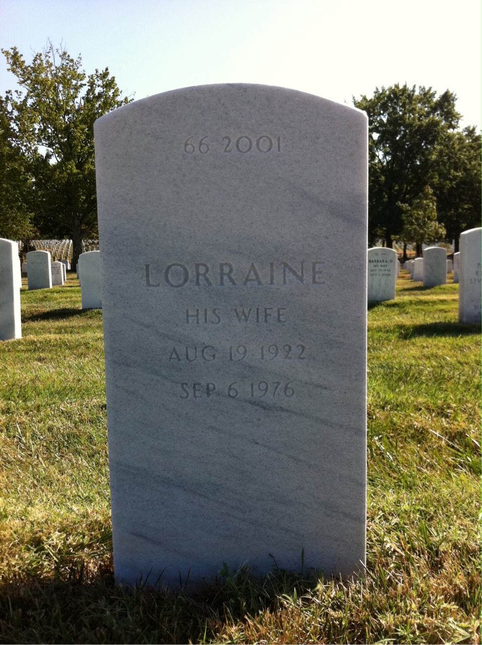 Back of headstone — Edmond Cochard