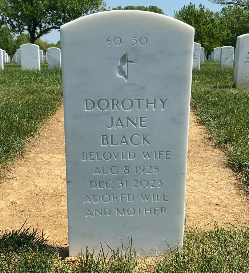 Back of headstone — Harold Black