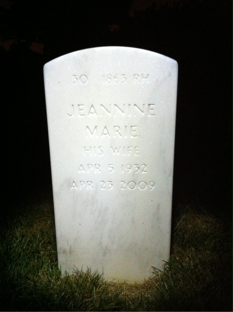 Back of headstone — Ralph Harvey