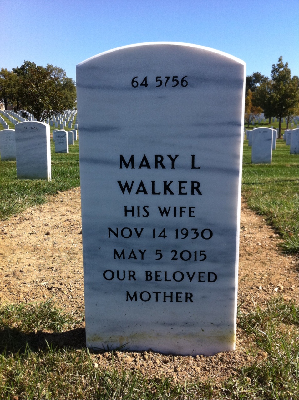 Back of headstone — William Miller