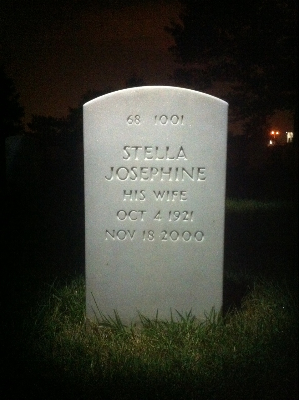 Back of headstone — Stella Acuff