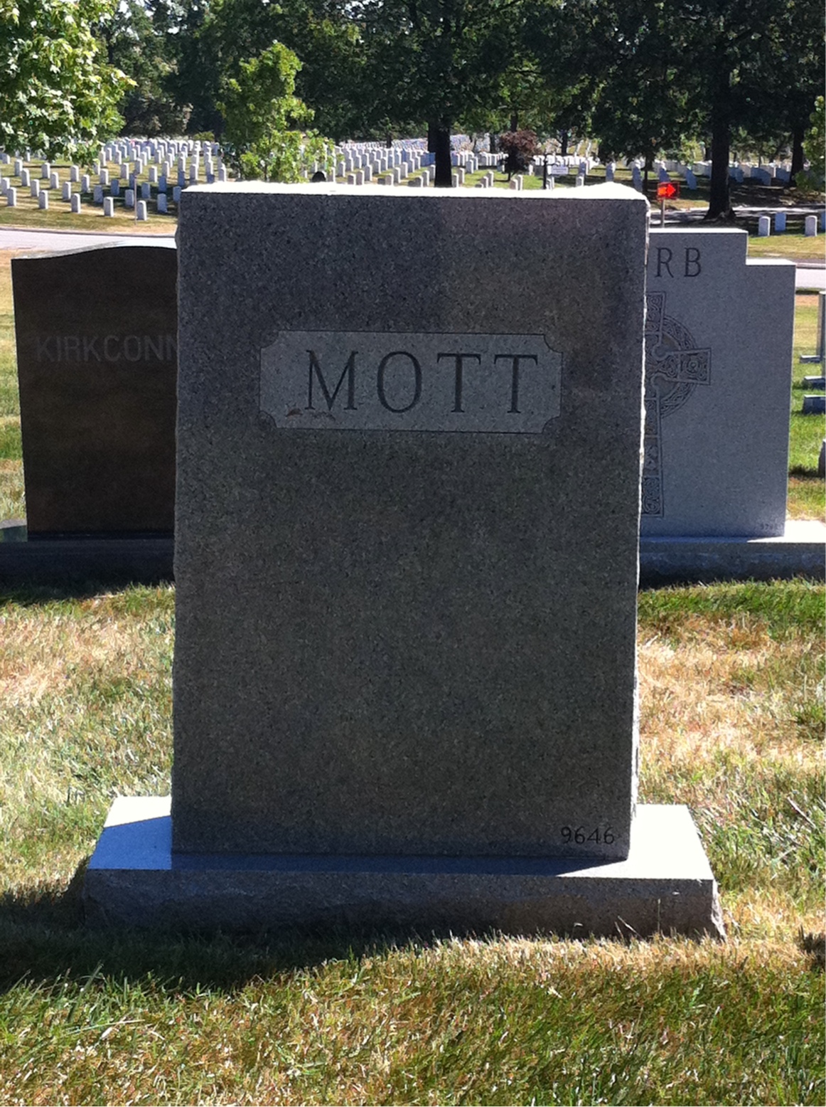 Back of headstone — Charles Mott