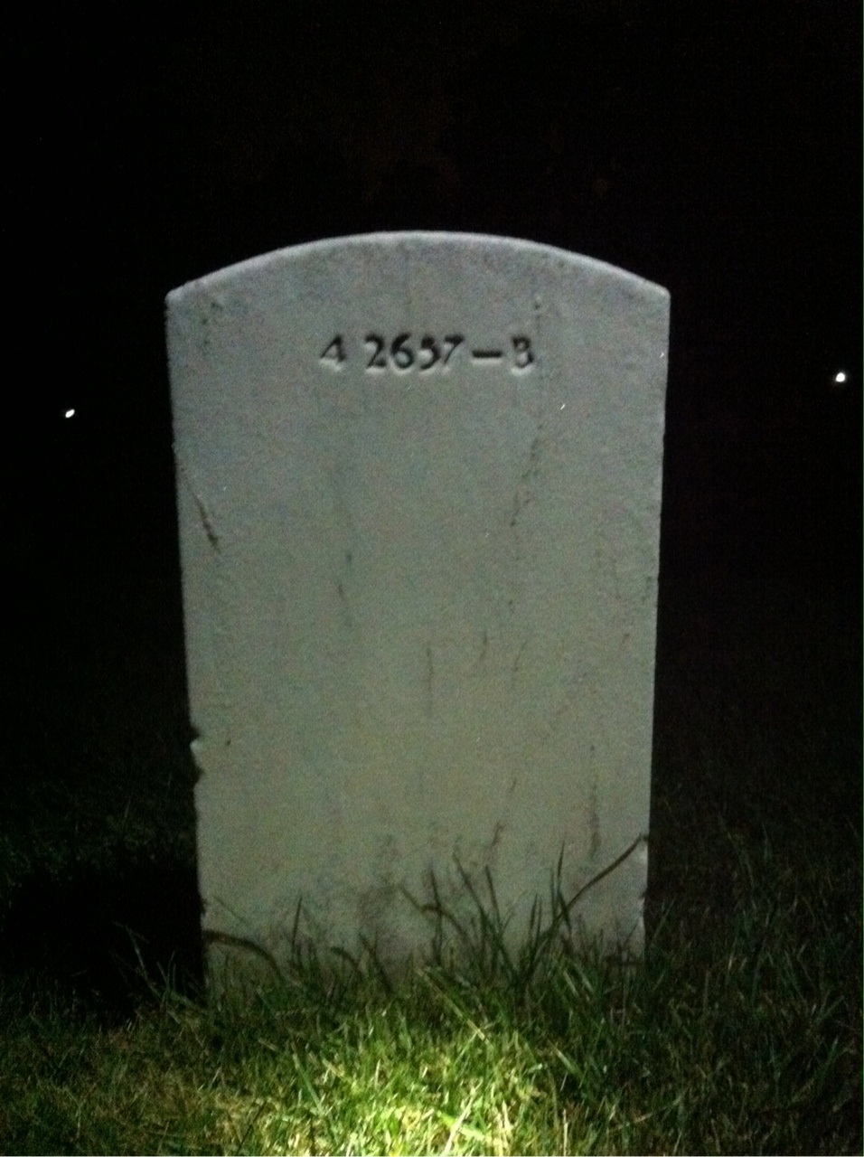 Back of headstone — William E Barnes