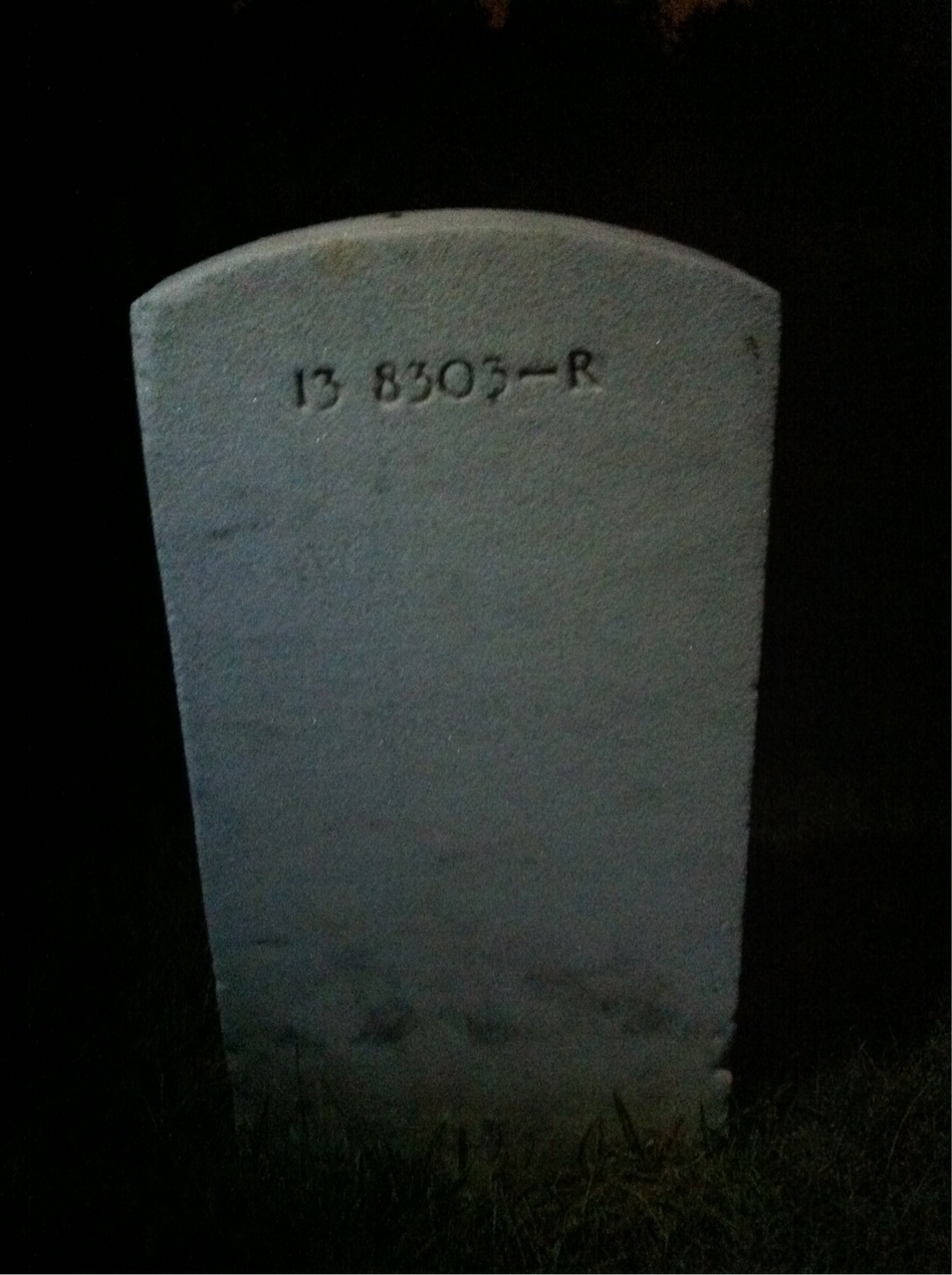 Back of headstone — William Preston Richards