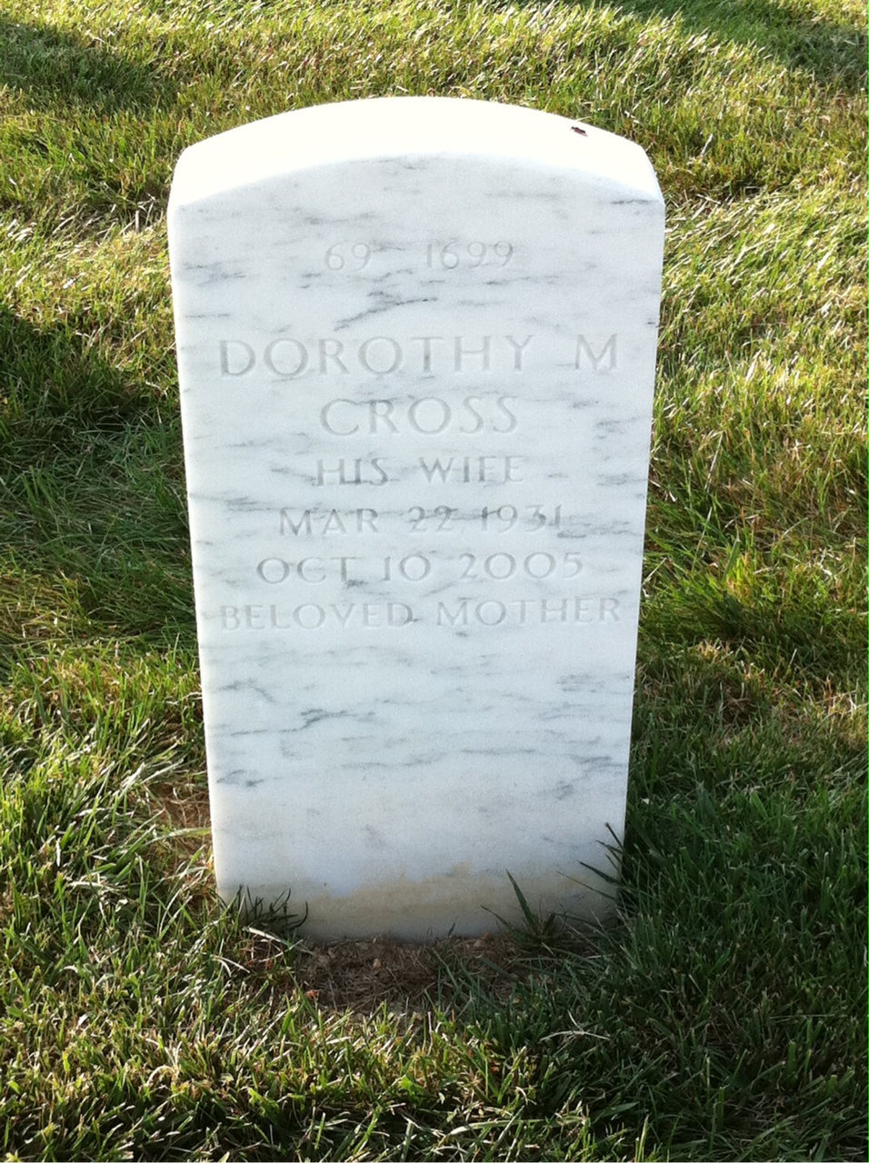 Back of headstone — Willatant Austin
