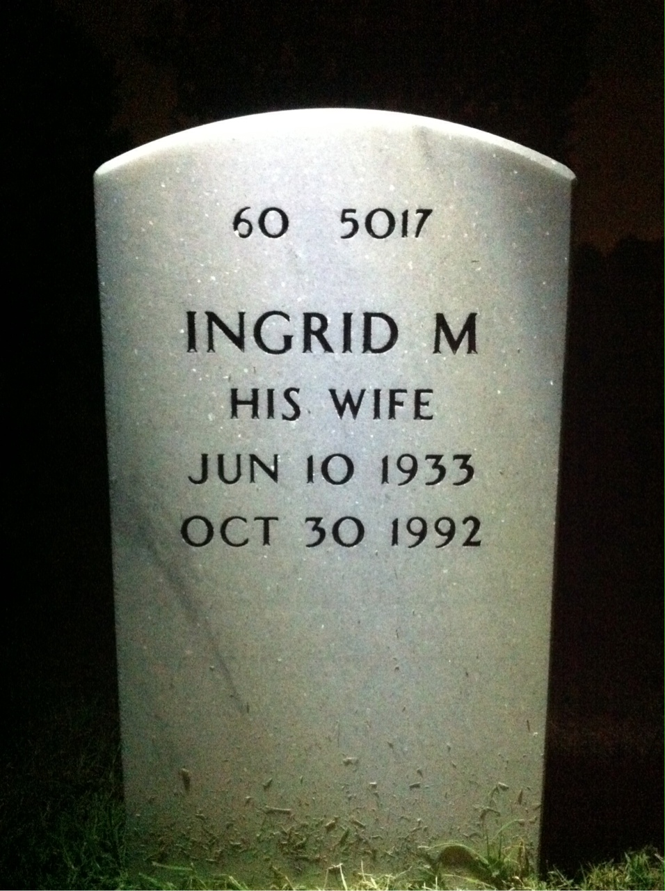 Back of headstone — Robert Manhan