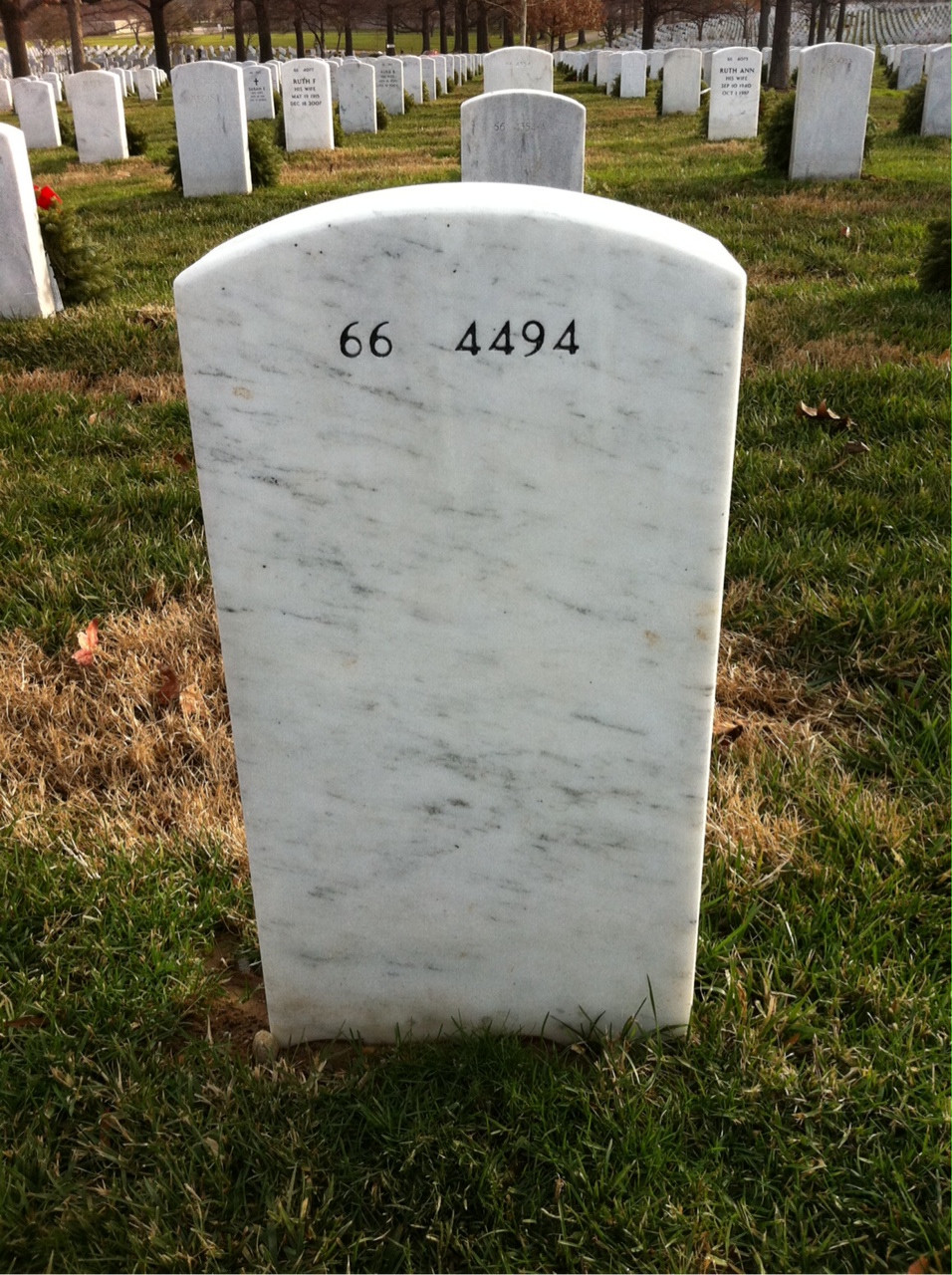 Back of headstone — Sandy Campbell