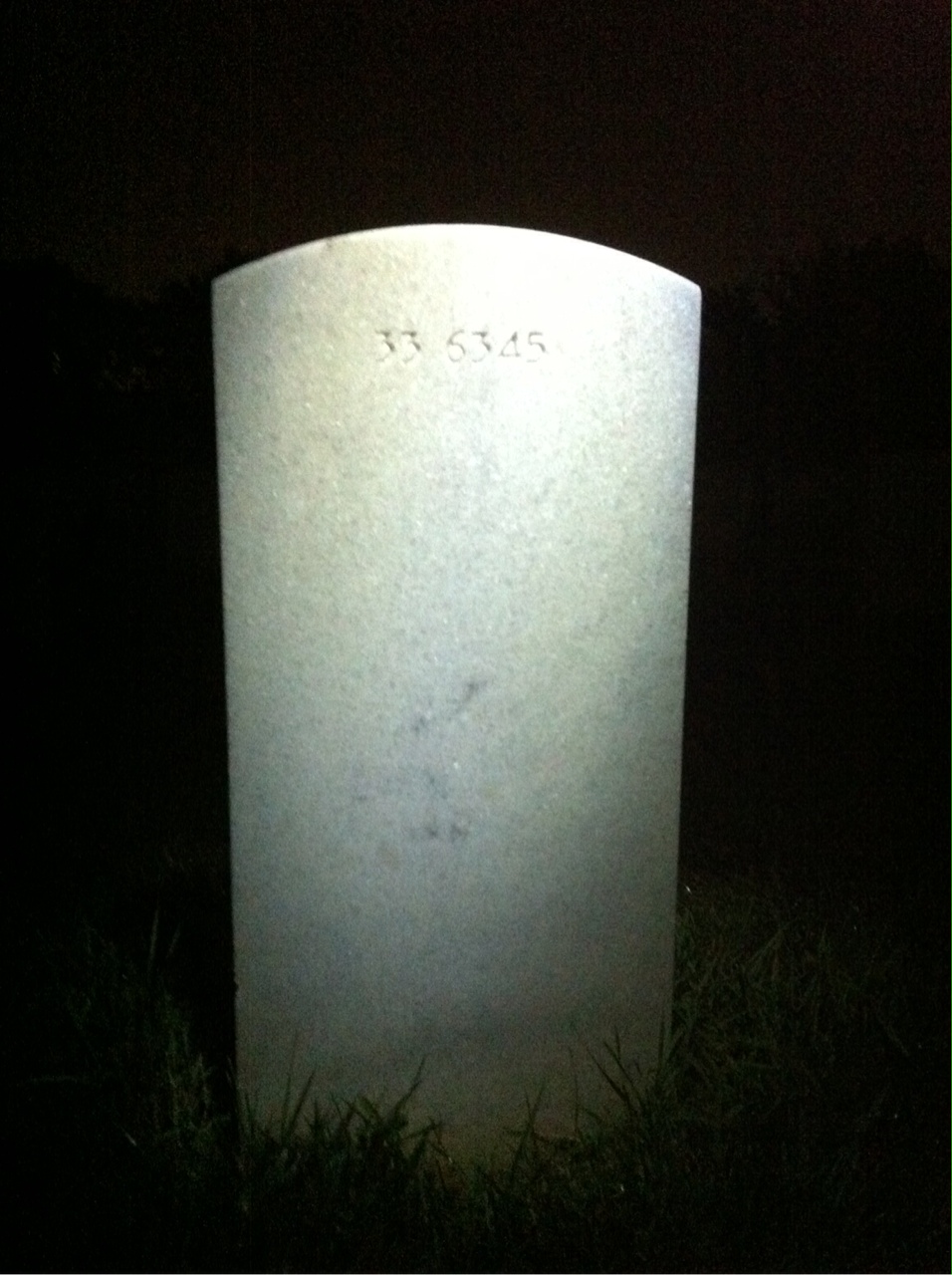 Back of headstone — John Mulkey