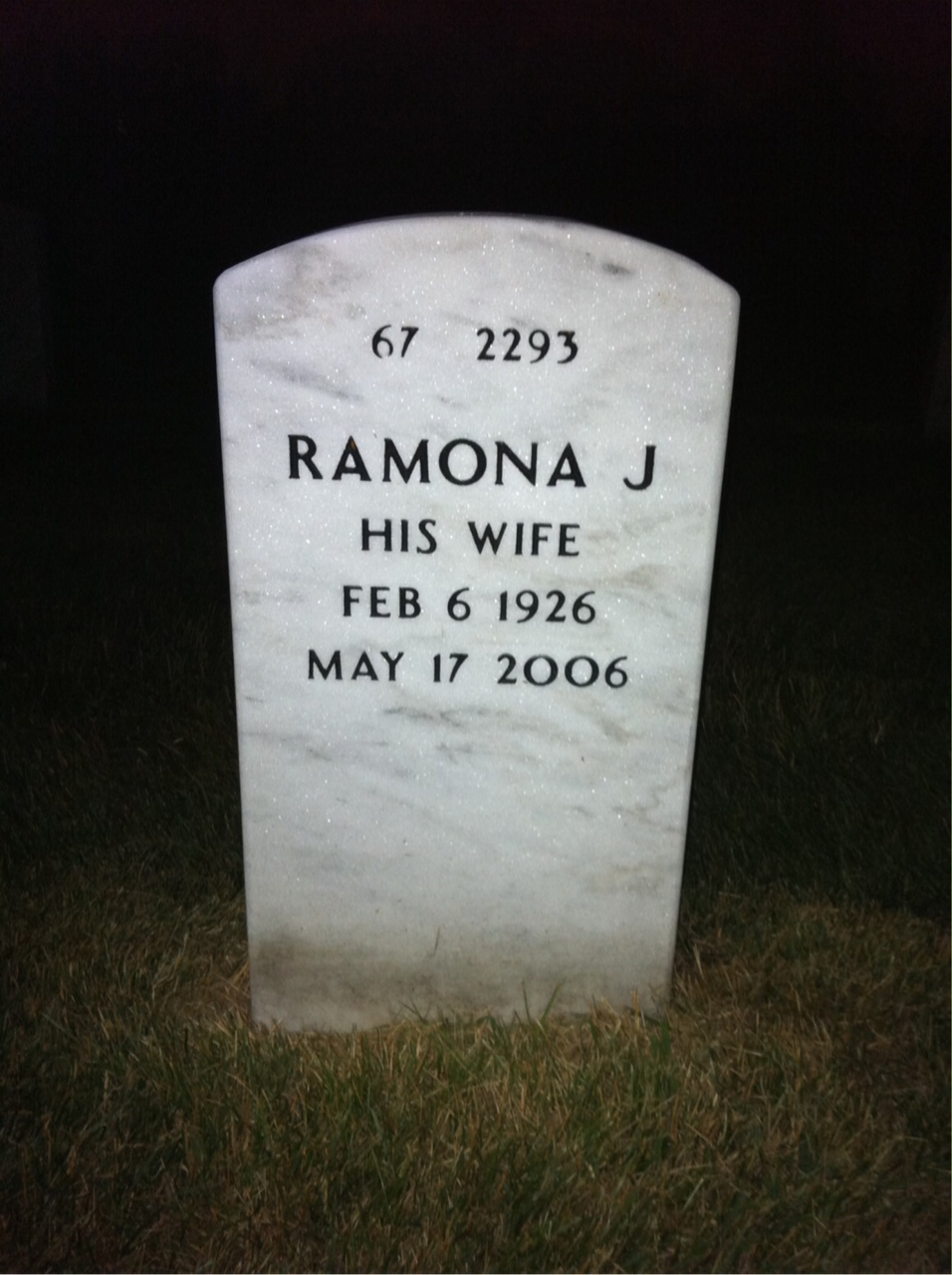 Back of headstone — Arthur Parnham