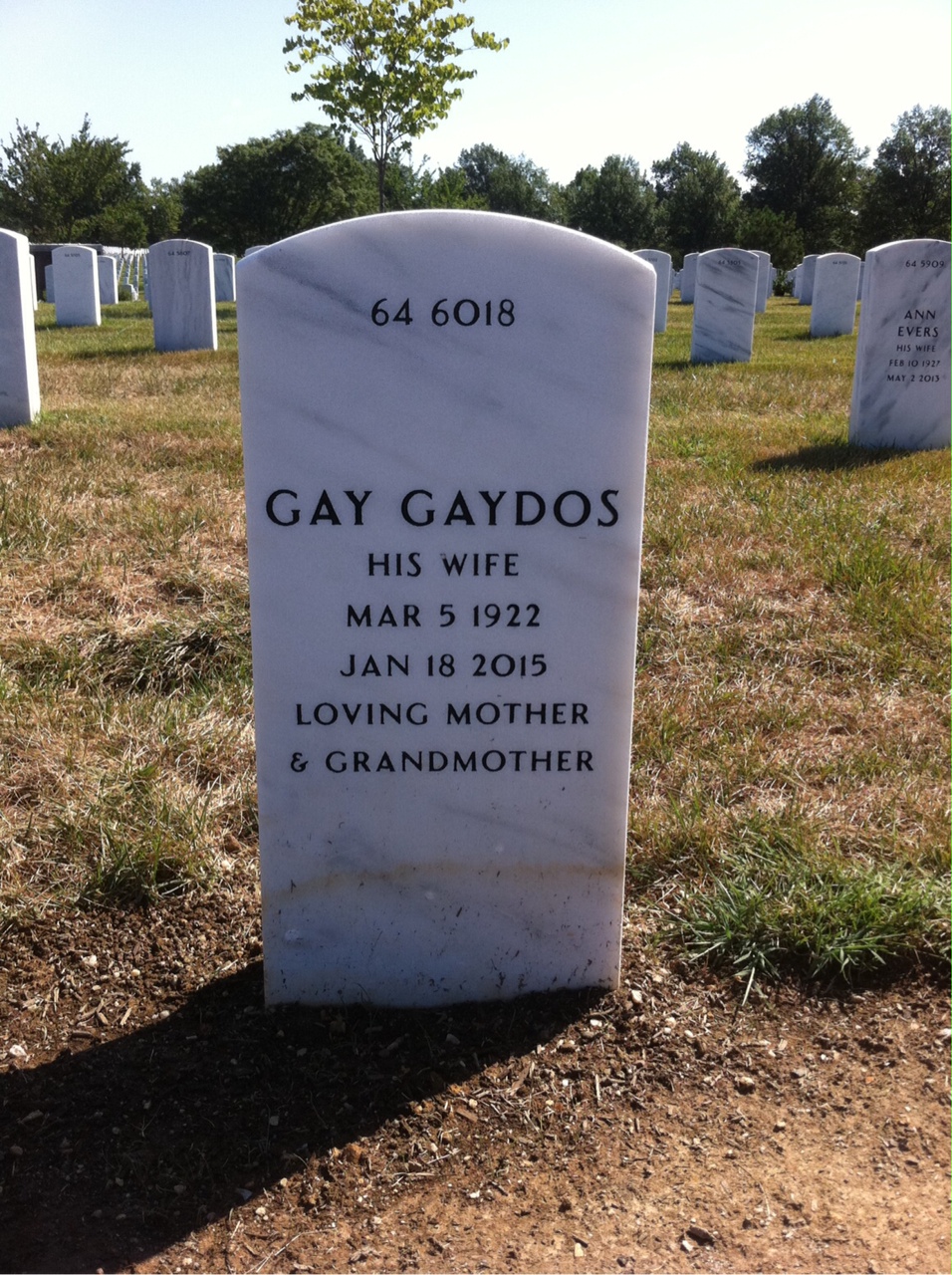 Back of headstone — Thomas Murphy