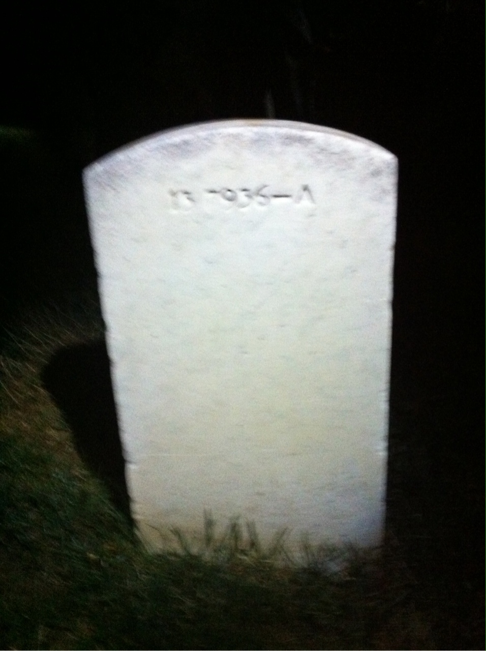 Back of headstone — Gerald Bradford