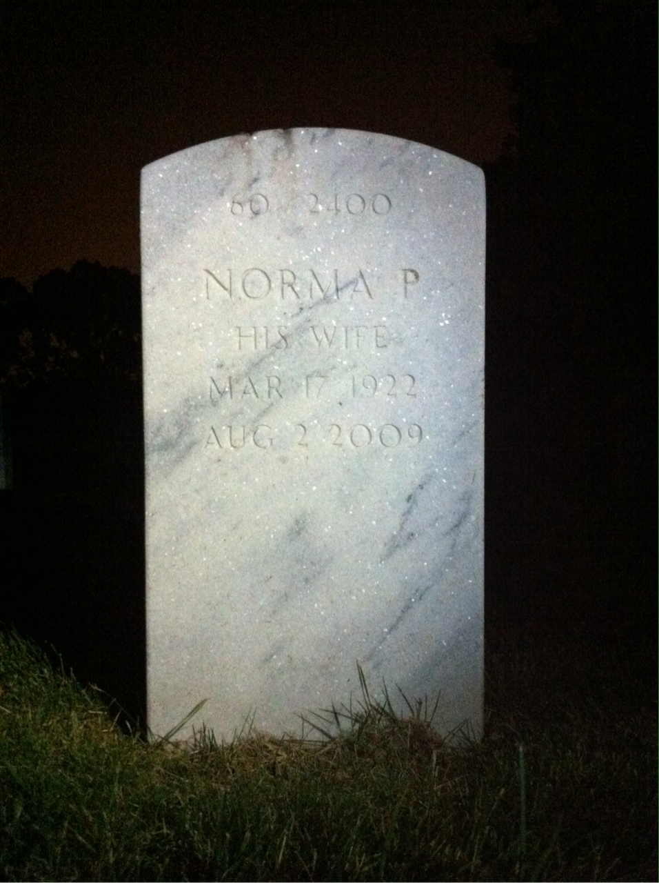 Back of headstone — Leo Ptaszek