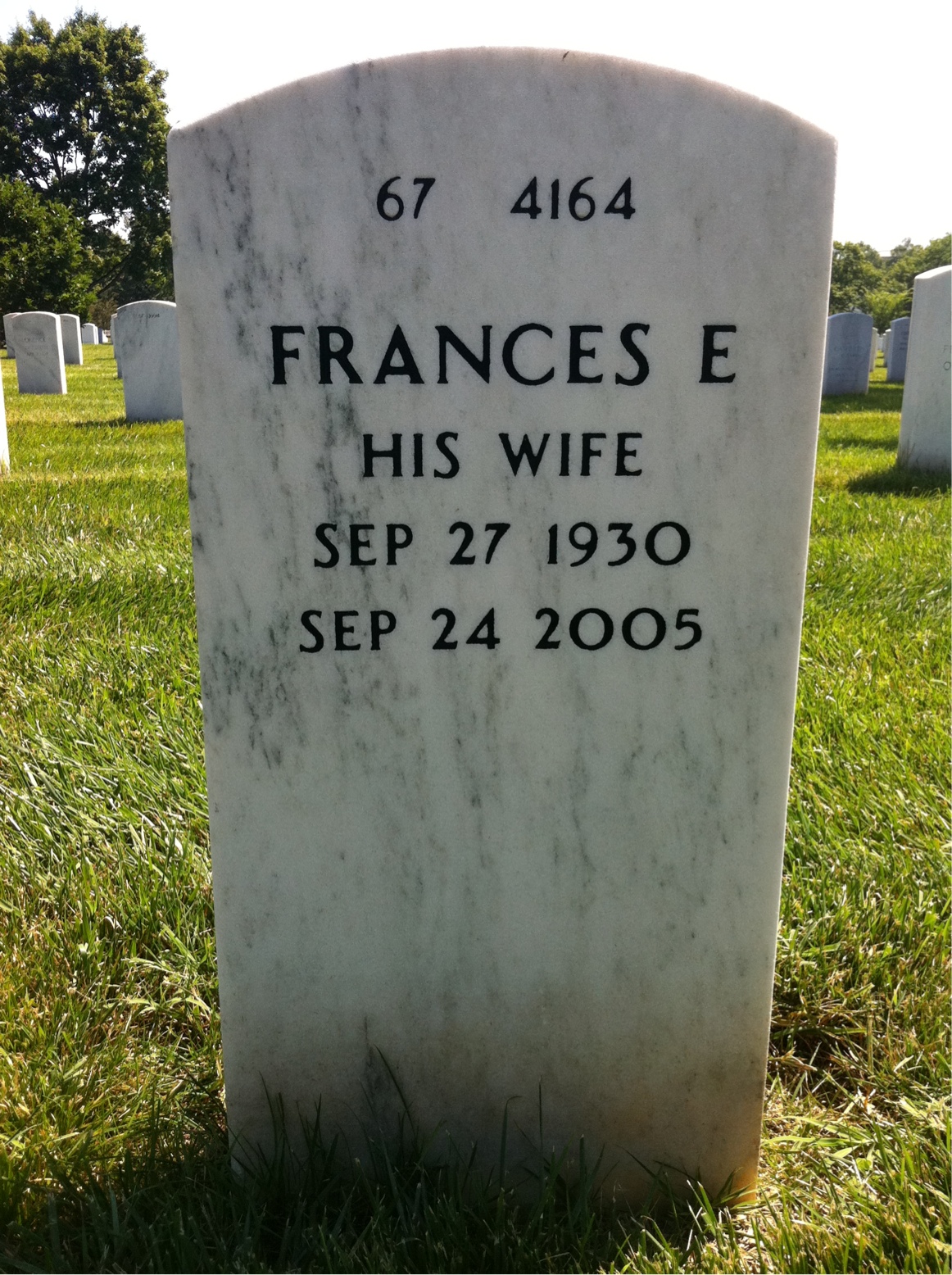 Back of headstone — William Hurd