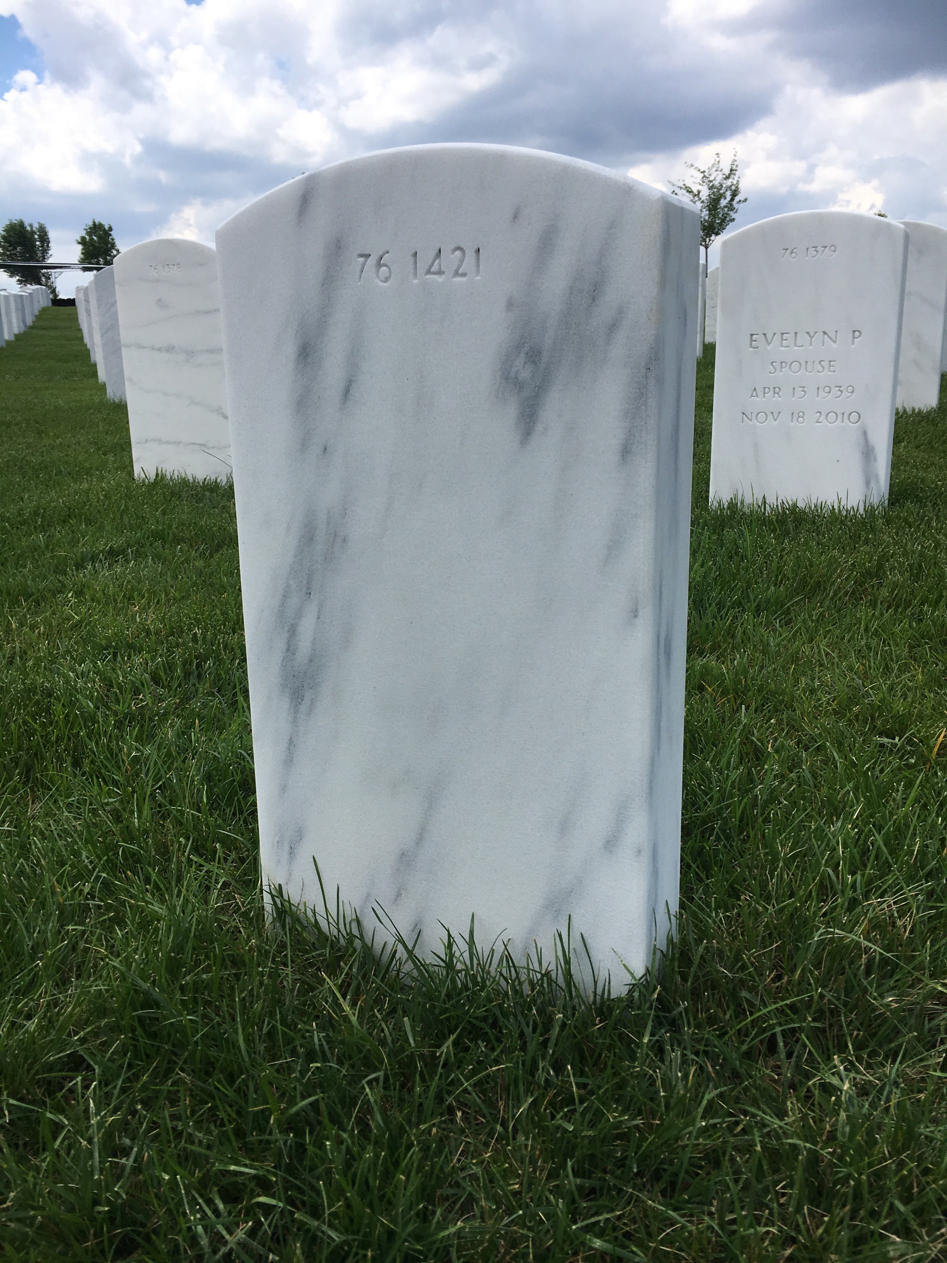 Back of headstone — Thomas Morris