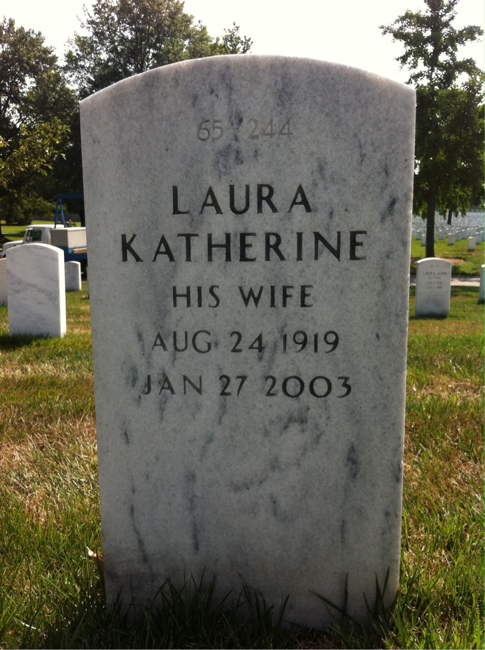 Back of headstone — Louis Eisele