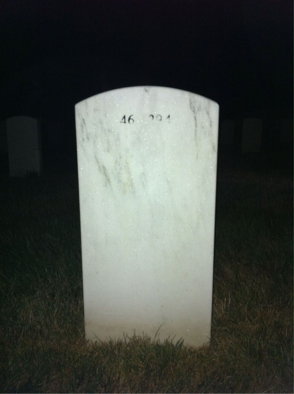 Back of headstone — Myron Yourshaw