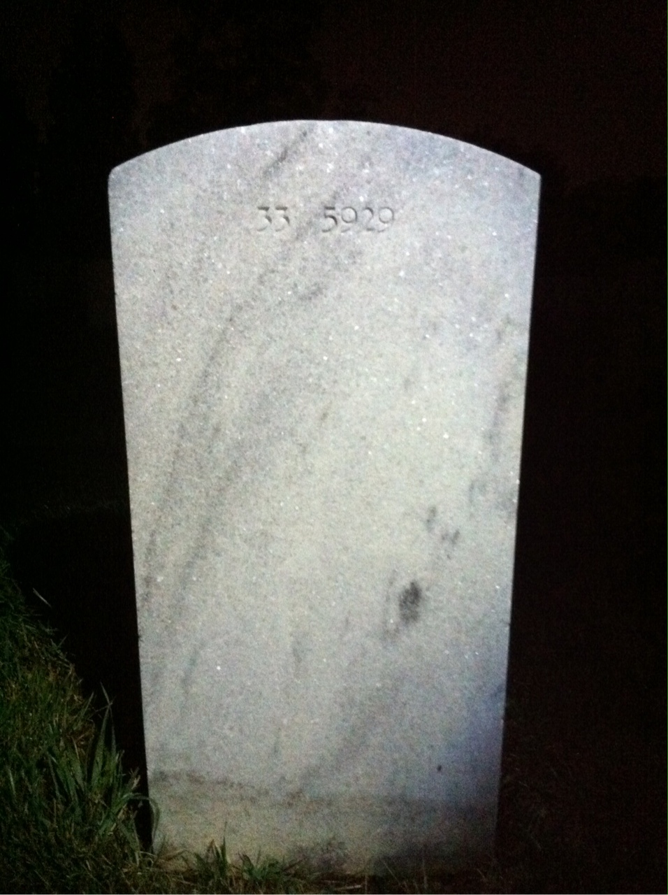 Back of headstone — Margaret Amos