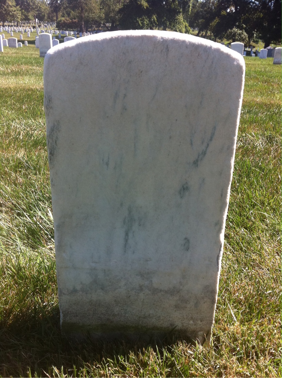 Back of headstone — Charles Arlin