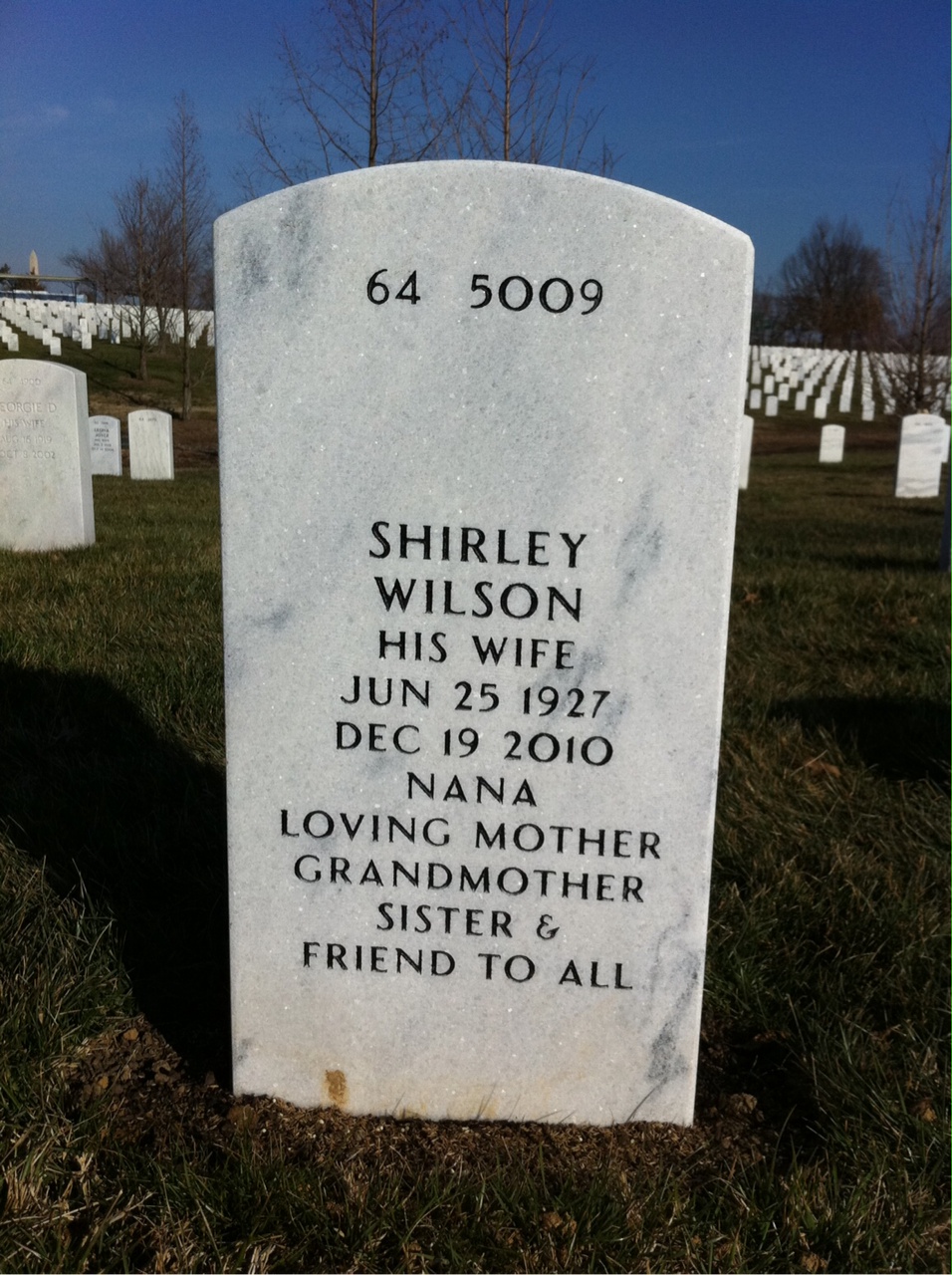 Back of headstone — Graham Clayton
