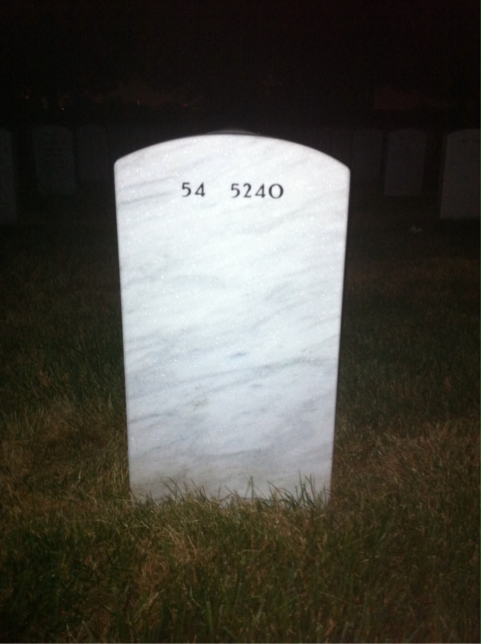 Back of headstone — Orvin Haugen