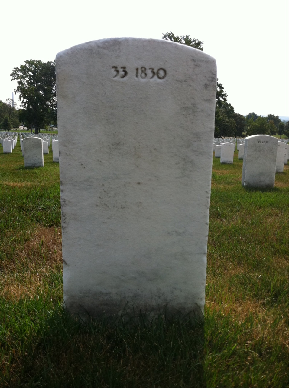 Back of headstone — Thomas H Sullivan