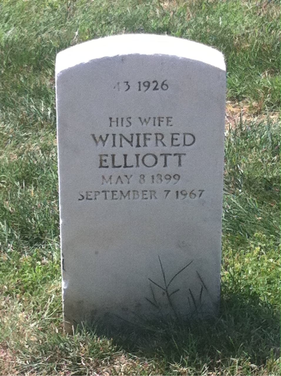 Back of headstone — Walter Myers