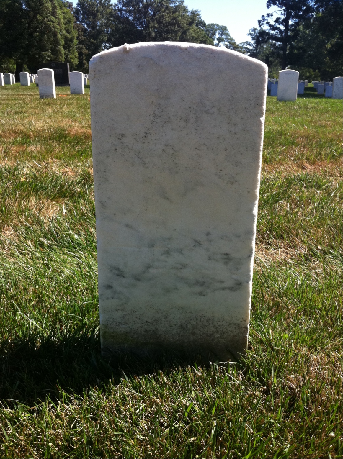 Back of headstone — William Moore