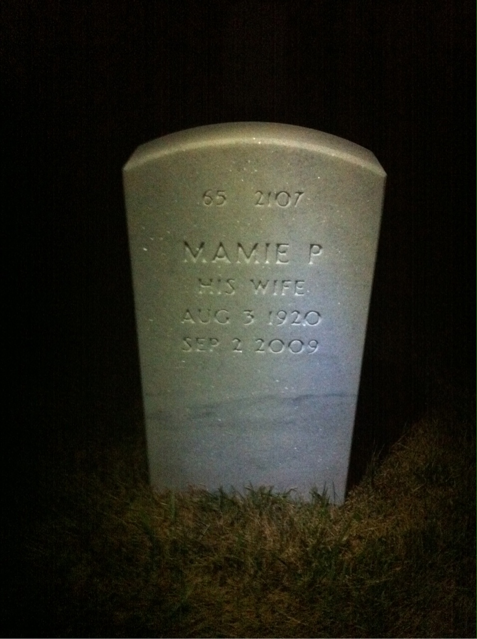 Back of headstone — Elwood Mcsherry