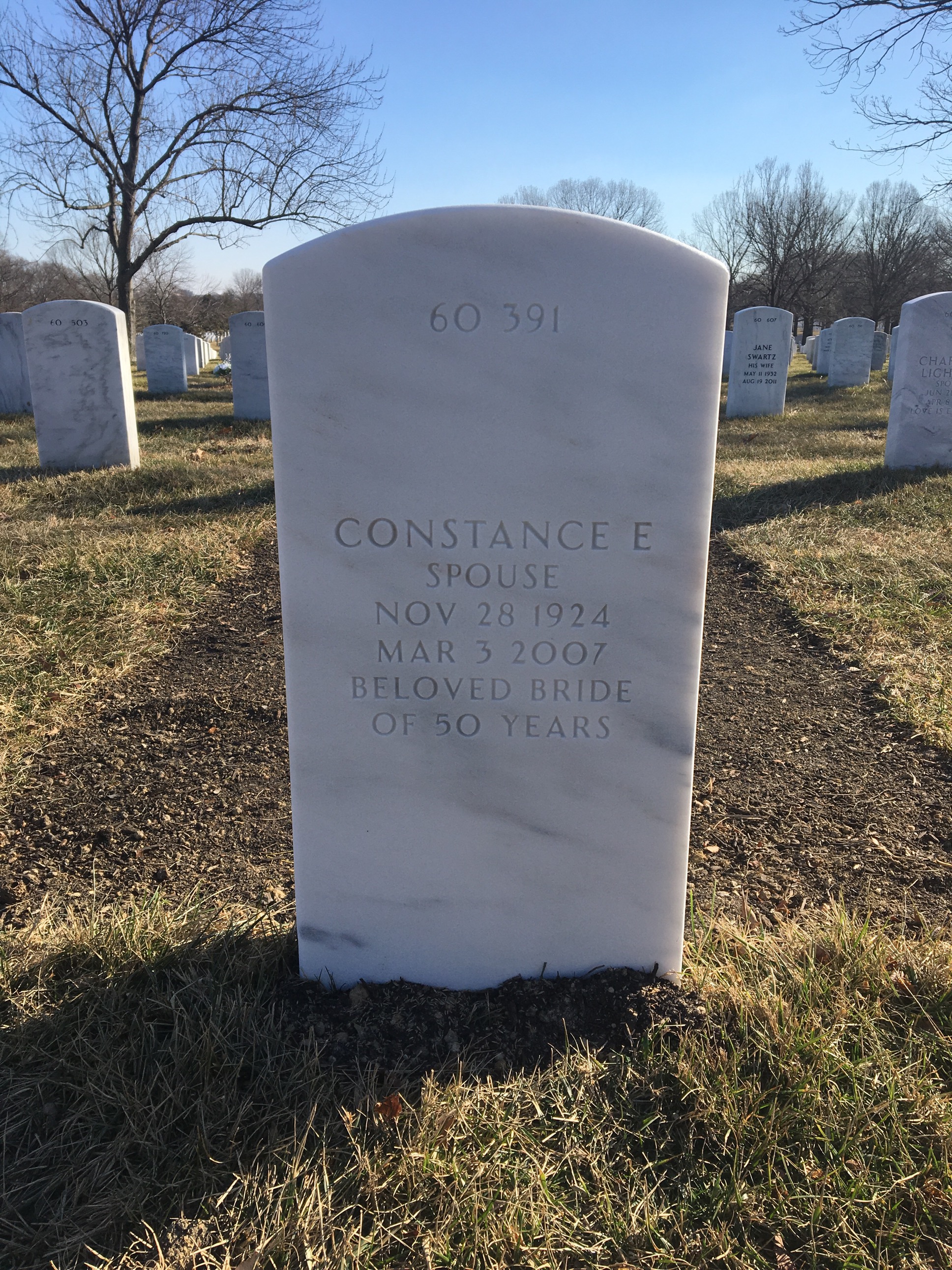 Back of headstone — Daniel Parris