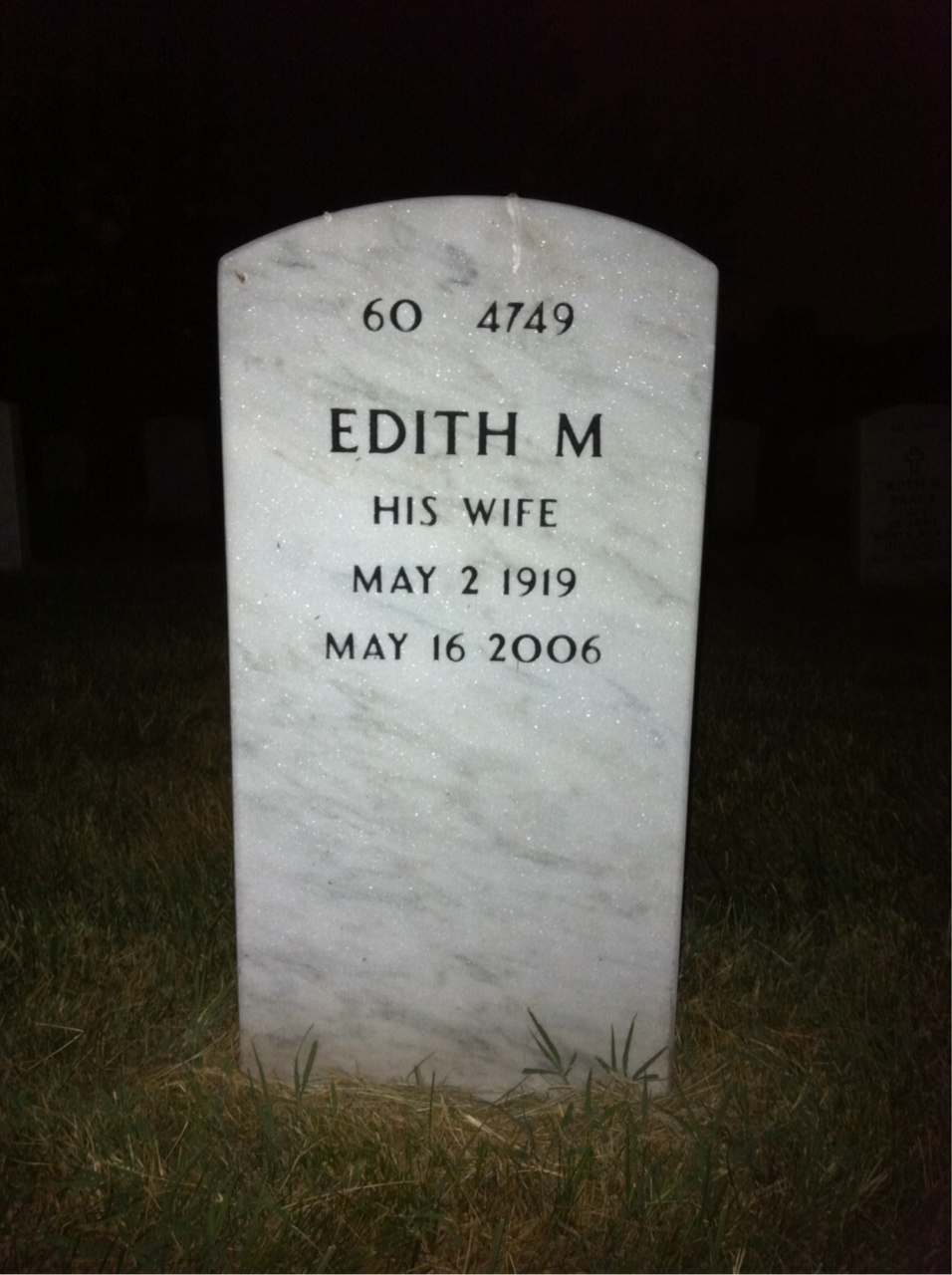 Back of headstone — George Zawasky