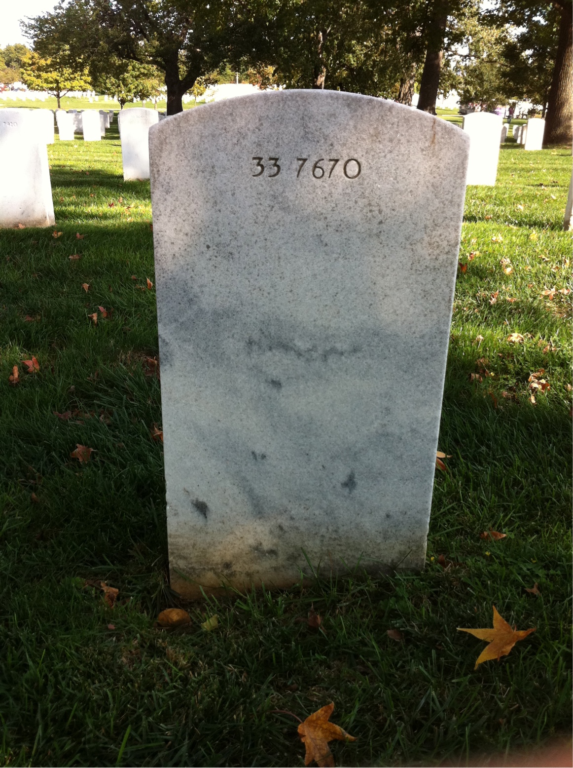Back of headstone — William W Drewry