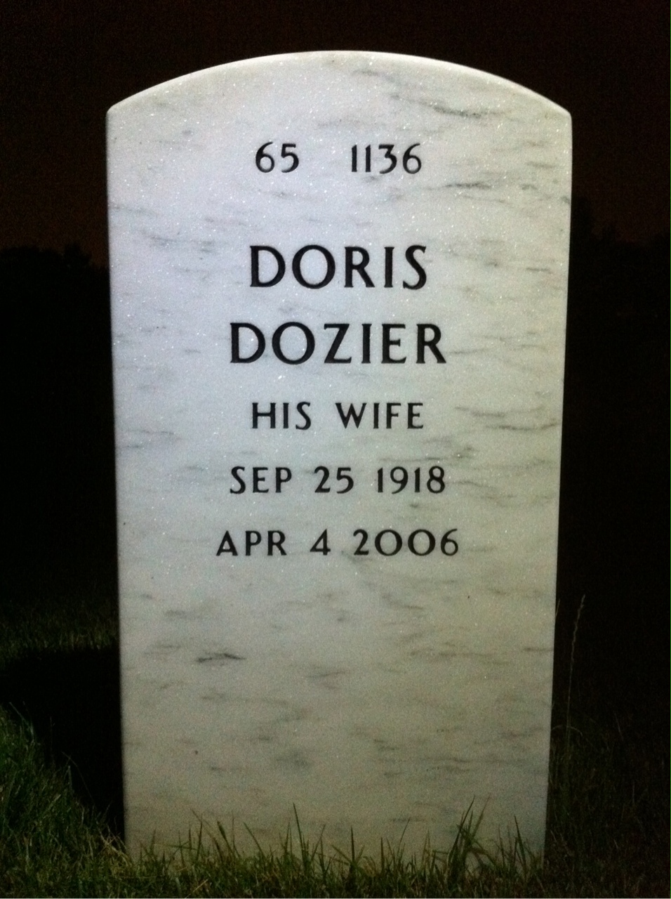 Back of headstone — Gerald Davis