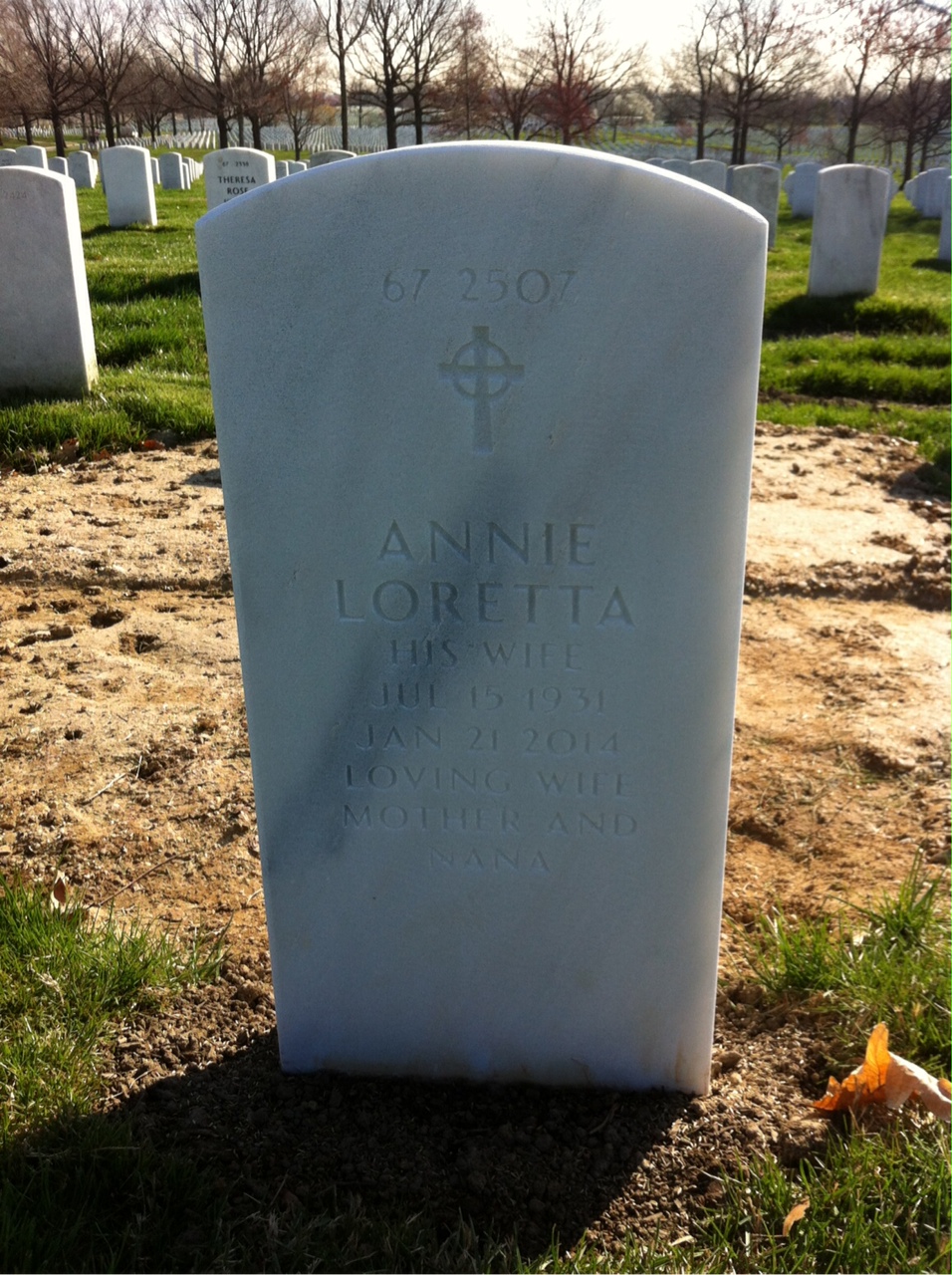 Back of headstone — Thomas M Dickens