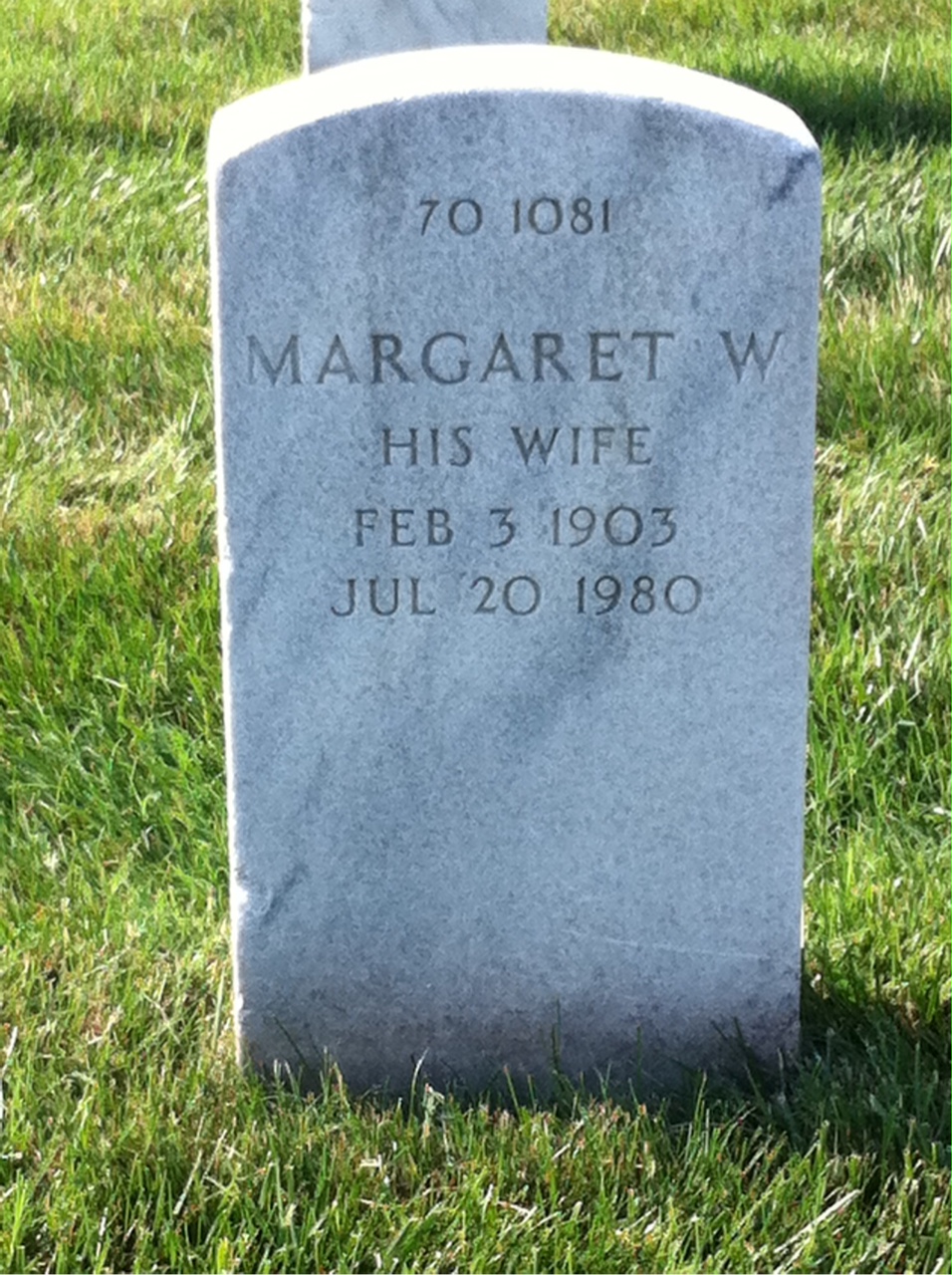 Back of headstone — Lester Morrison