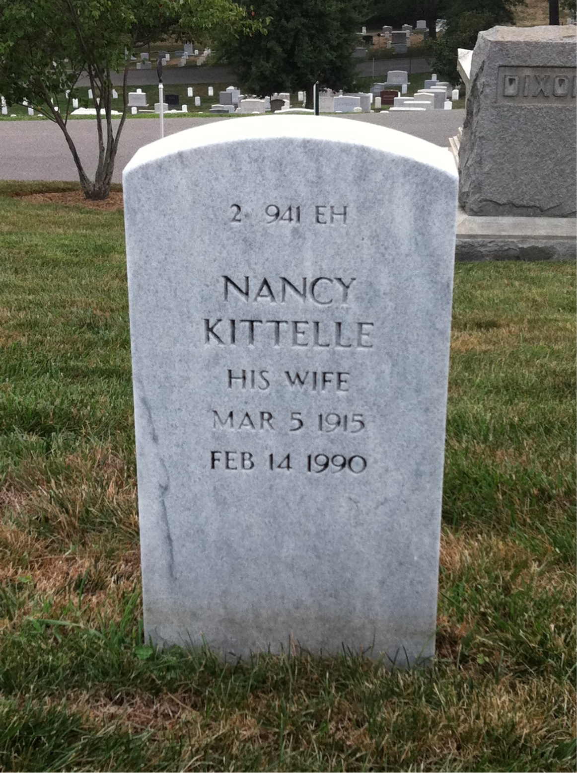 Back of headstone — Nancy Bennett