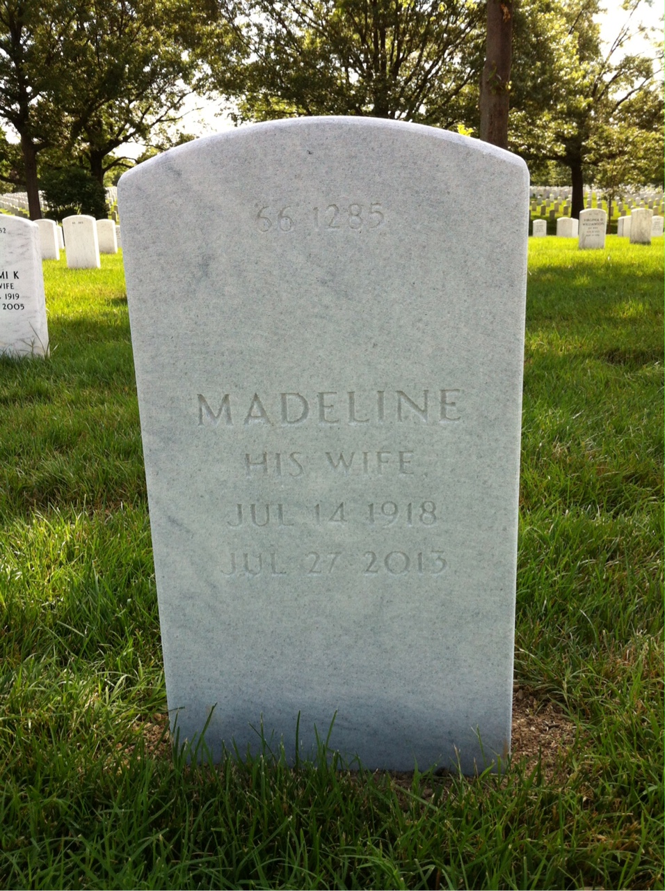 Back of headstone — Chester Oleniacz
