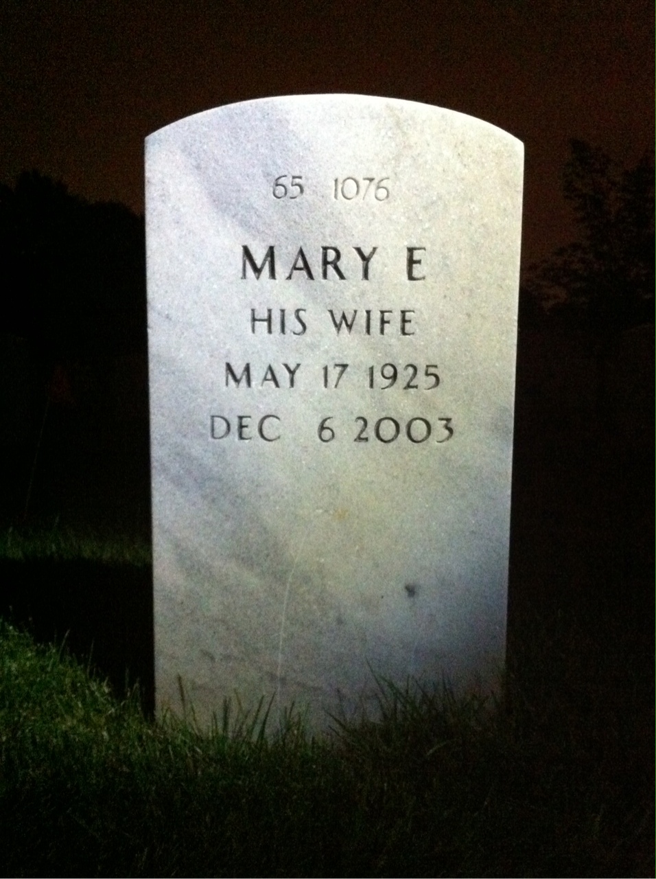 Back of headstone — Arthur Clay